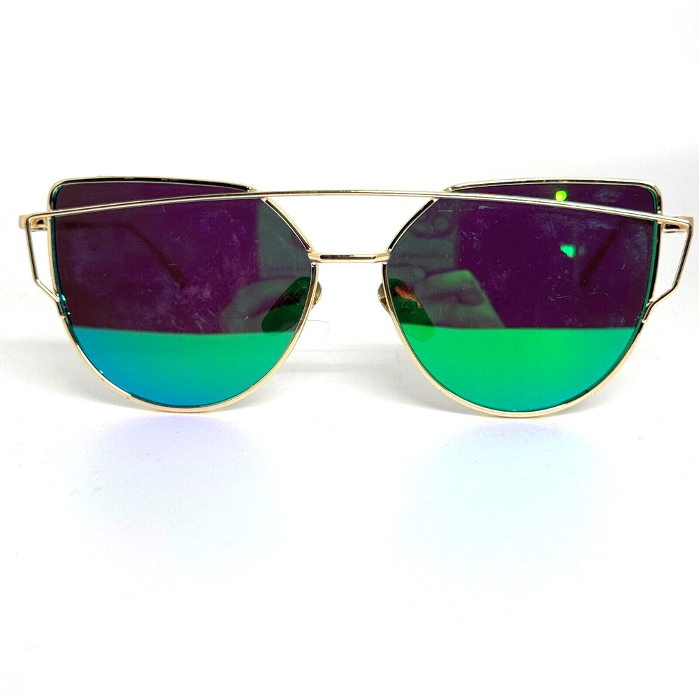 Merry's Sunglasses S7882 Cat Eye Frames with Mirror Lenses Lens scratched H15684